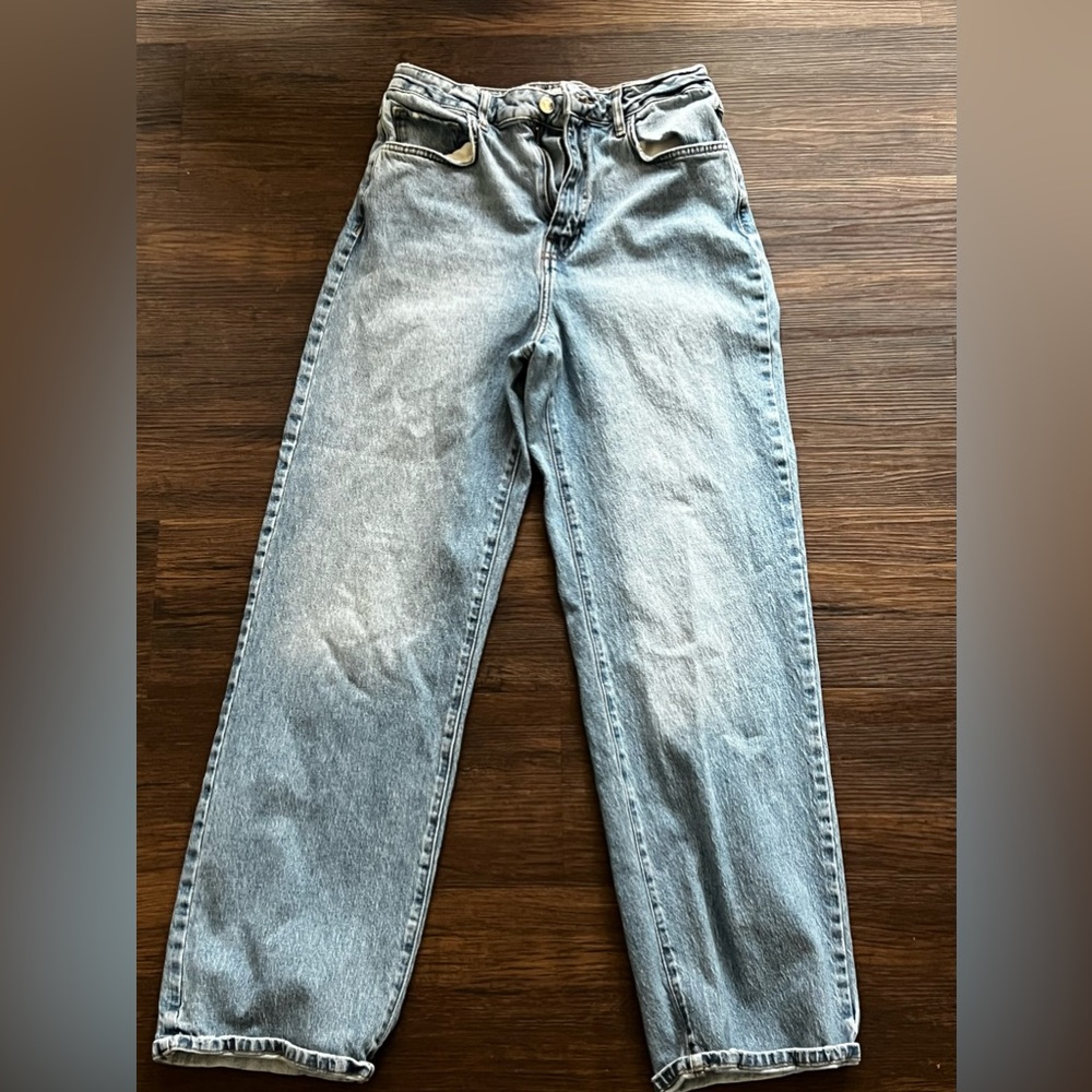 high waisted blue washed forever 21 pants